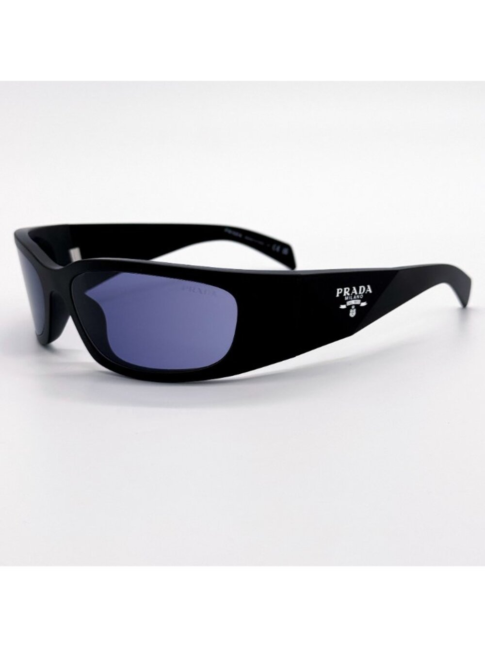 NEW PRADA SUNGLASSES PRA19S 1BO40G BLACK/BLUE UNISEX EYEWEAR PR A19S, SPR A19S